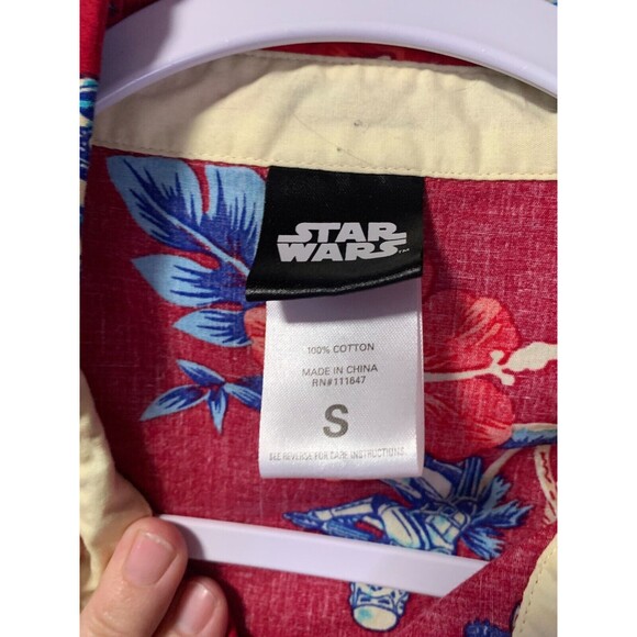 Star Wars Hawaiian Shirt Darth Vader Short Sleeve Button Down Mens Small Aloha - Picture 5 of 14